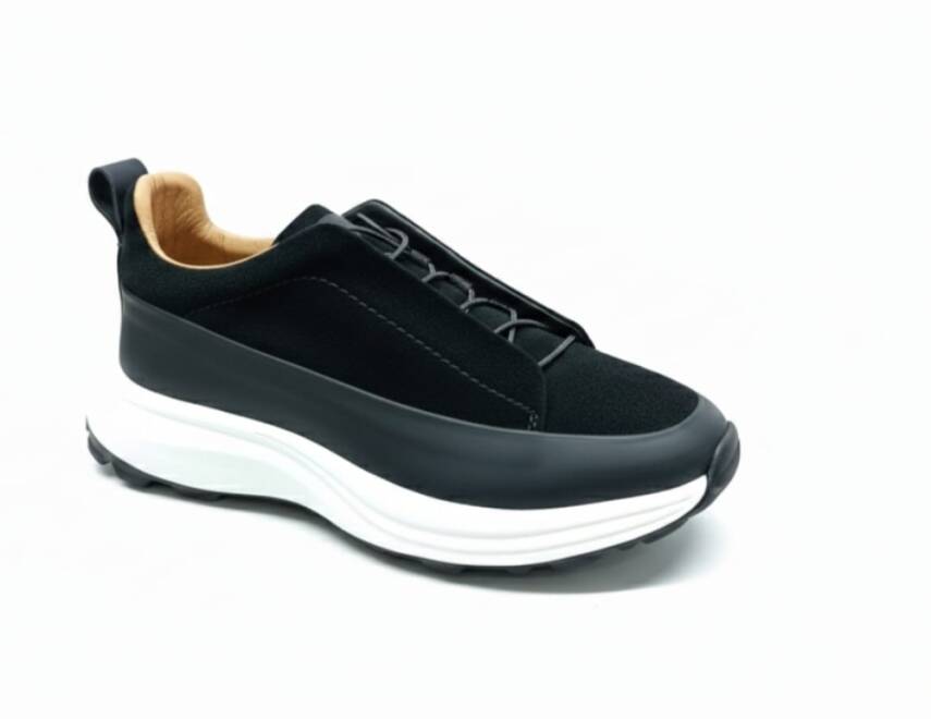 Solid Deri Casual Ayakkabı - 1