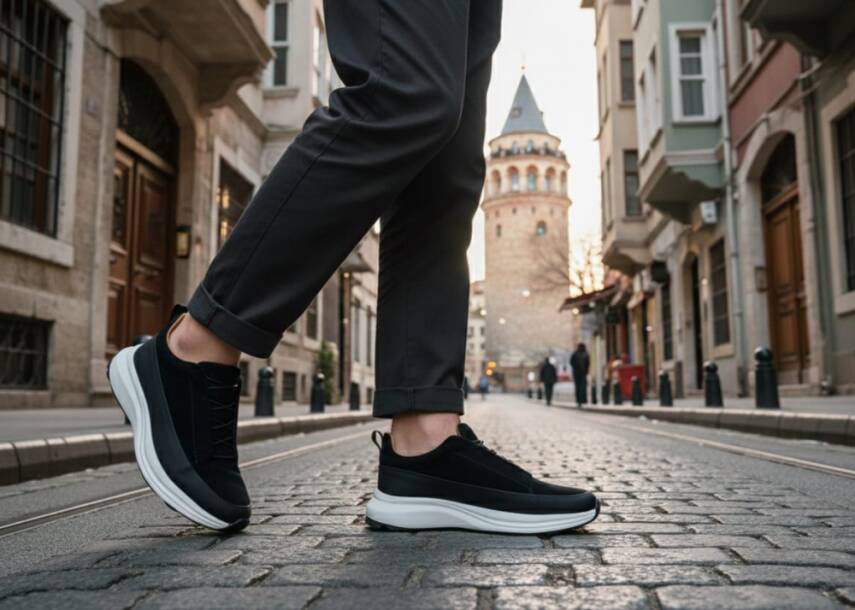 Solid Deri Casual Ayakkabı - 5